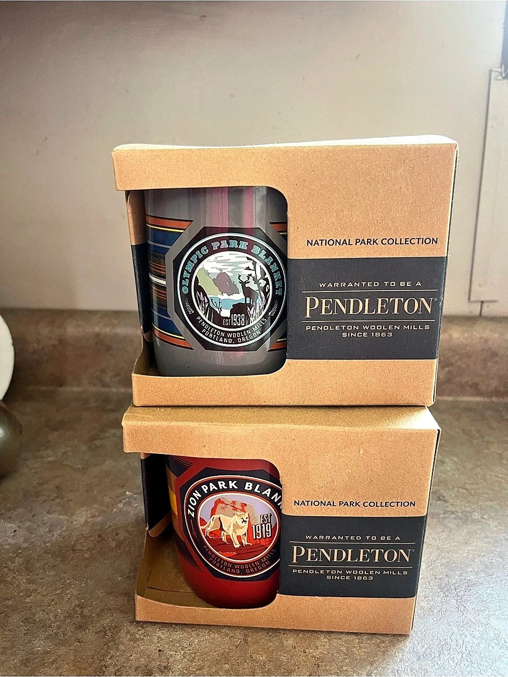 Pendleton Olympic Park Blanket Coffee Mug 18 oz National Woolen Mills & Zion Lot